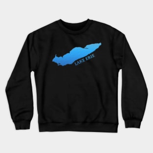 Lake Erie Great Lakes Outline with Label Crewneck Sweatshirt